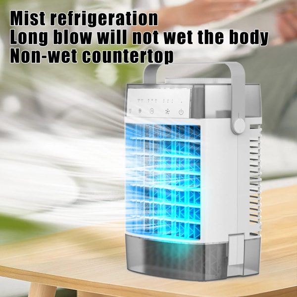 Homester Portable Air Conditioners Fan, 1000ml Tank Evaporative Air Cooler with 3 Speed Humidify & 7 LED Light Cooling Fan for Indoor Home Office Bedroom - Image 10
