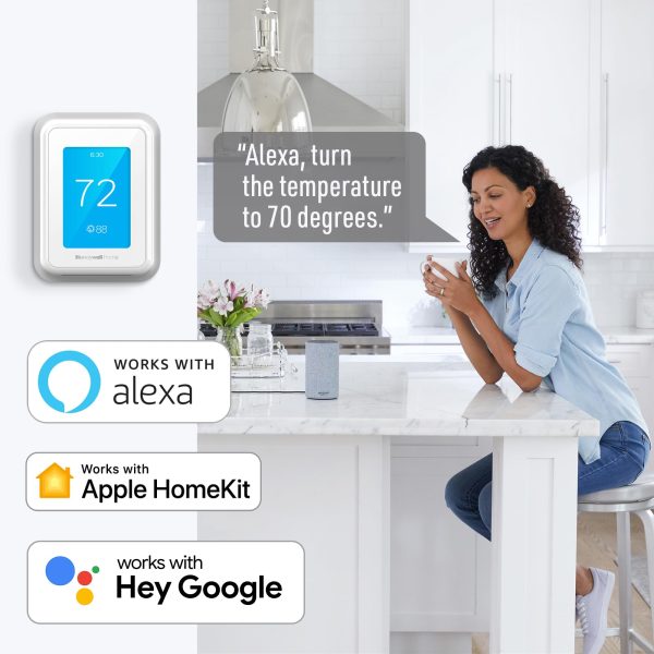 Honeywell Home T9 WiFi Smart Thermostat, Smart Room Sensor Ready, Touchscreen Display, Alexa and Google Assist White - Image 6