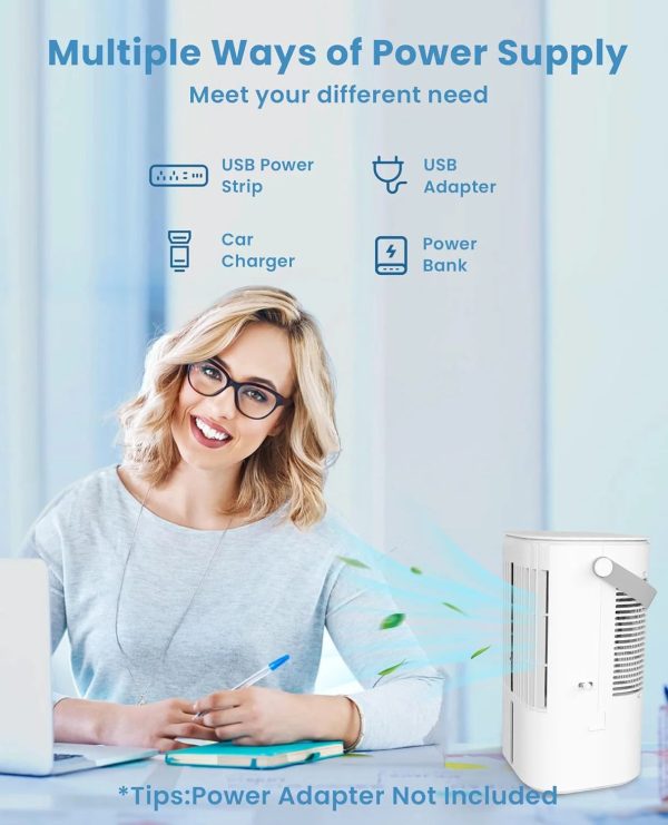 Portable Air Conditioners Fan, Air Cooler Evaporative 180°Auto Rotation, 3 Wind Speed, 2-4H Timer, Mini Cooling Fan for Room Home Bedroom Office - Image 6