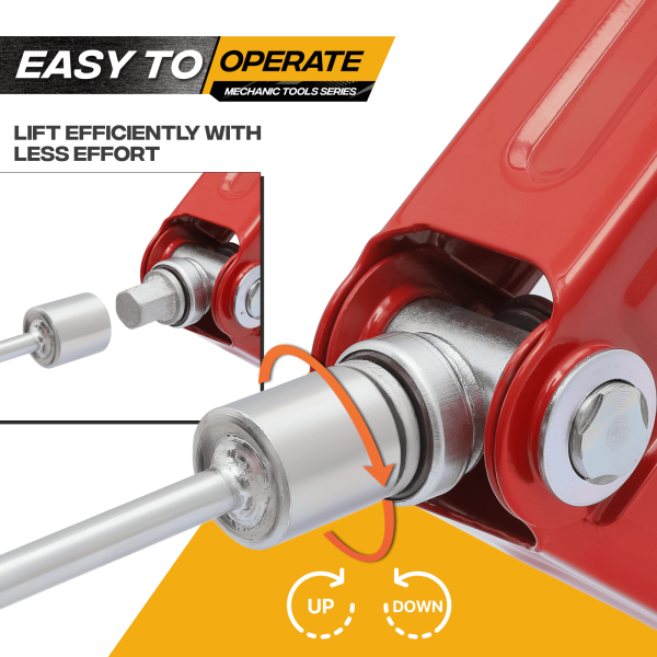 Magshion Set of 4 Heavy Duty Scissor Jack, 2.5 Ton 5000lbs Car Jack Tire Repair Tools Kit, RV Trailer Stabilizer Leveling Scissor Jacks with Handle, Red - Image 8