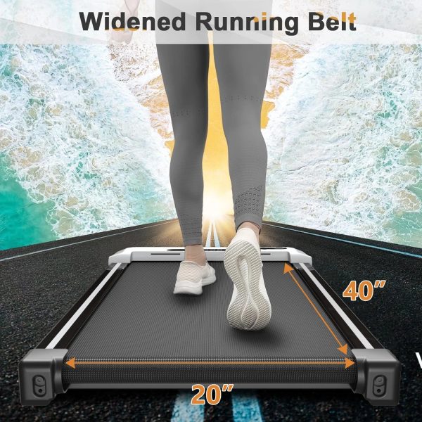 CoolHut 2.5Hp Walking Pad, Walking Area 2 in 1 Under Desk Treadmill,300lb Walking Treadmill with Remote Control and LED Display, Quiet, Compact & Small Treadmill for Home & Office. White - Image 4