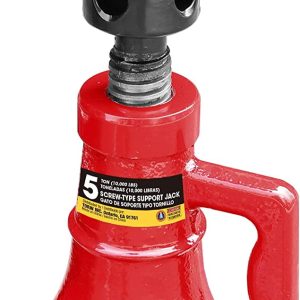Big Red 5 Ton Professional Car Support Screw Jack for House Construction Bridge Stabilization, Red,W05R