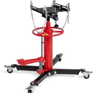 TUFFIOM Transmission Jack, 1660 lbs 3/4-Ton Hydraulic 2-Stage High Lift Vertical Telescoping Floor Jack Stand, 34" to 68" Lifting Range, w/Pedal, 360° Swivel Wheels, Garage/Shop Lift Hoist