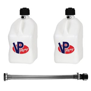 VP Racing Fuels 14 Inch Container Hose & 5 Gallon Fuel Jug, White (2 Pack)
