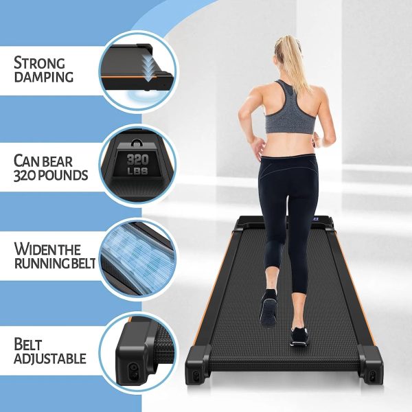 CoolHut Walking Pad Under Desk, 2 in 1 Portable Folding Treadmill for Walking, Running and Home Office Use, 2.5HP Low-Noise Motor, LED Display, and Remote Control, Black - Image 2