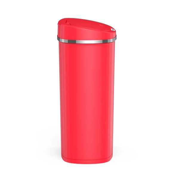 Mainstays 13.2 gal/50 L Motion Sensor Kitchen Garbage Can， Red Stainless Steel - Image 3