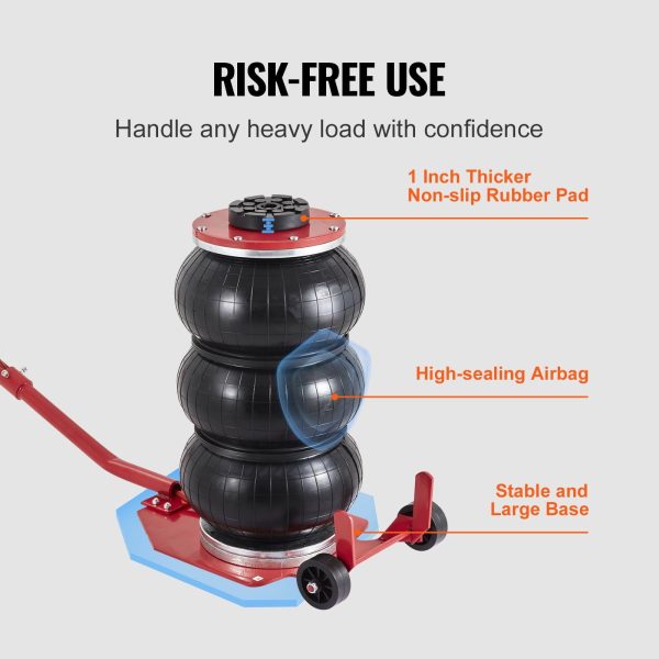 BENTISM Air Jack, 3 Ton/6600 lbs Triple Bag Air Jack, Airbag Jack with Six Steel Pipes, Lift up to 17.7 inch/450 mm, 3-5 s Fast Lifting Pneumatic Jack, with Long Handles for Car Repair - Image 6