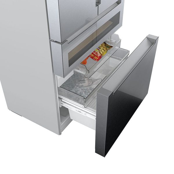 Bosch - 800 Series 20 Cu. Ft. 4-Door French Door Counter-Depth Smart Refrigerator with Beverage Cooler Drawer - Stainless steel - Image 13