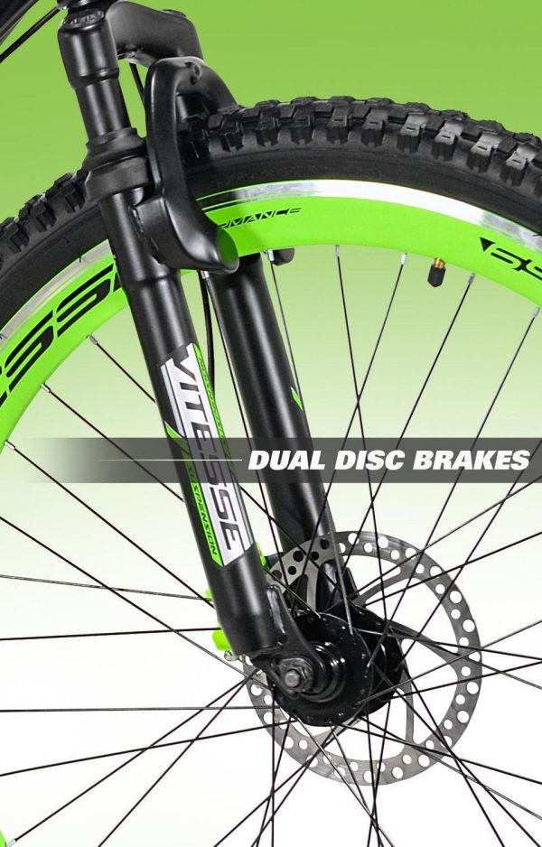Genesis 27.5 RCT Mens Mountain Bike， Black/Green - Image 3