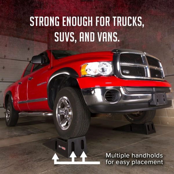 Black Widow PSR295 Plastic Car Service Ramps - Lifts Vehicles 6.25in H for Maintenance or Oil Changes - Each Ramp is 12in W - Pack of Two - 10,000 lbs. Capacity Per Pair - Image 4