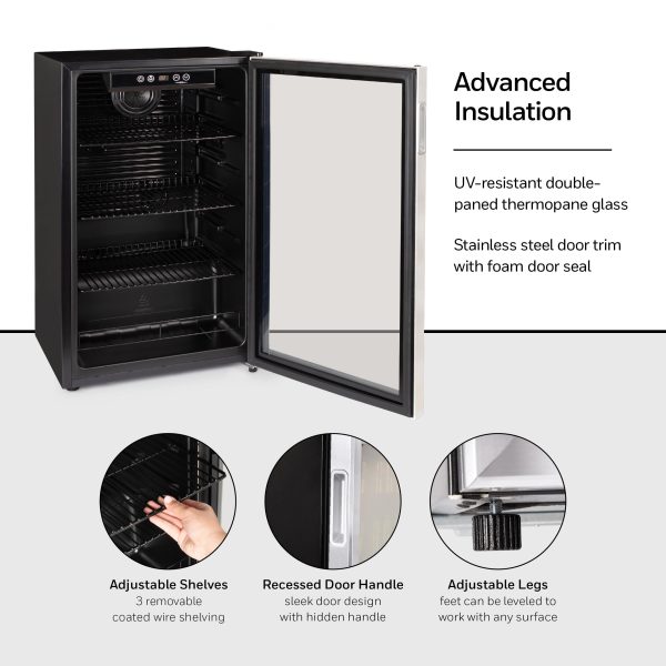 Honeywell Beverage Refrigerator and Cooler, 115 Can Mini Fridge with Glass Door for Soda Beer or Wine for Office or Bar with Adjustable Removable Shelving - Image 3
