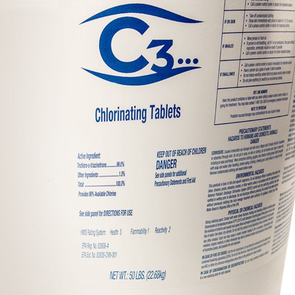 C3 3" Stabilized Chlorine Tablets for Swimming Pool and Hot Tubs, 50 lbs - Image 5