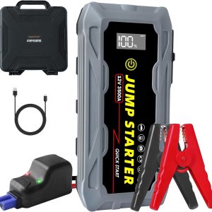 UltraSafe Car Battery Jump Starter, 3500A Peak 12V Lithium Jump, Battery Booster, Portable Car Charger for All Gas and 10.0L Diesel Engines with Dual USB QC3.0/Type-C/LED Light
