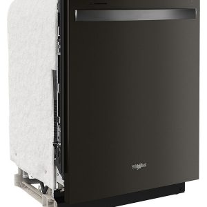 Whirlpool - 24" Top Control Built-In Dishwasher with Stainless Steel Tub, Large Capacity & 3rd Rack, 47 dBA - Black stainless steel