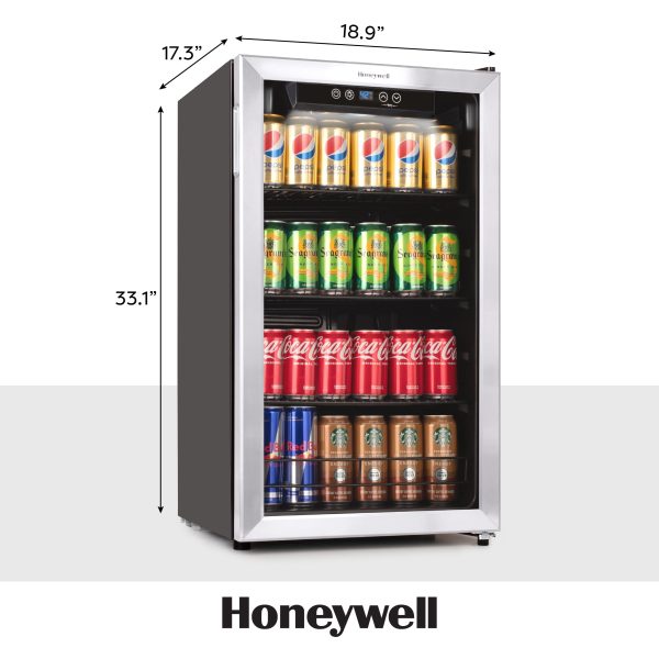 Honeywell Beverage Refrigerator and Cooler, 115 Can Mini Fridge with Glass Door for Soda Beer or Wine for Office or Bar with Adjustable Removable Shelving - Image 6