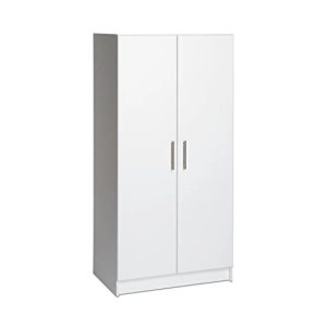 Prepac Elite 2 Door Wardrobe Cabinet， 32" W x 65" H x 20" D， White