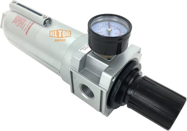 NPT SUPER DUTY Compressed Air In Line Filter Regulator Combo Piggyback, Metal Bowl, 5 Micron , Adjustable From 7 To 175 PSI (AUTO DRAIN) - Image 4