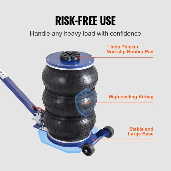 BENTISM Air Jack, 5 Ton/11000 lbs Triple Bag Air Jack, Airbag Jack with Six Steel Pipes, Lift up to 17.7", 3-5 s Fast Lifting Pneumatic Jack, with Adjustable Long Handles for Cars, Garages, Repair - Image 6