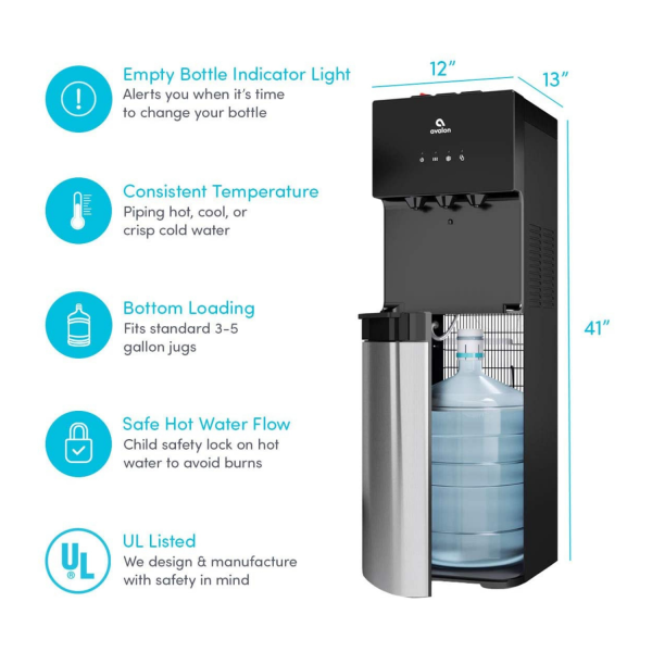 Avalon Bottom Loading Water Cooler Water Dispenser With BioGuard, 3 Temperature Settings - Image 3