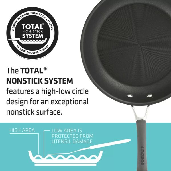 Circulon 83909 Radiance 10 qt. Hard-Anodized Aluminum Nonstick Stock Pot in Gray with Glass Lid - Image 3