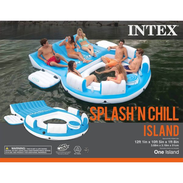 Intex 56299EP 7 Person Inflatable Splash N Chill Lake and Pool Lounger - Image 11