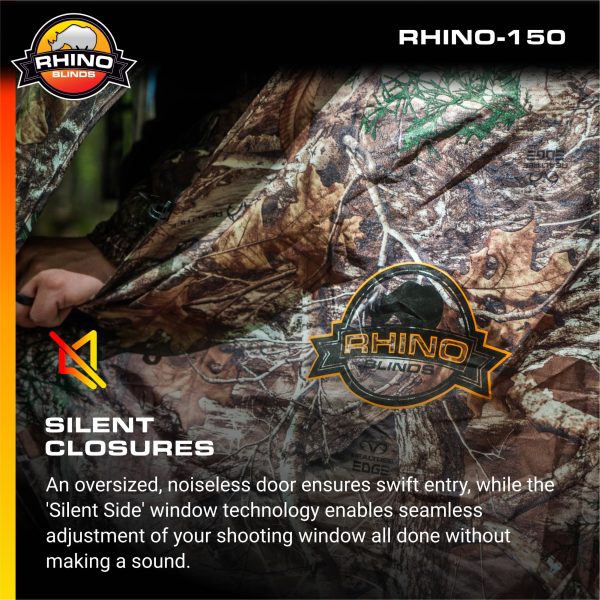 RHINO Blinds R150-RTE 3 Person Hunting Ground Blind, Realtree Edge - Image 5