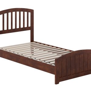 AFI Quincy Twin Solid Wood Low Profile Platform Bed with Matching Footboard, Walnut