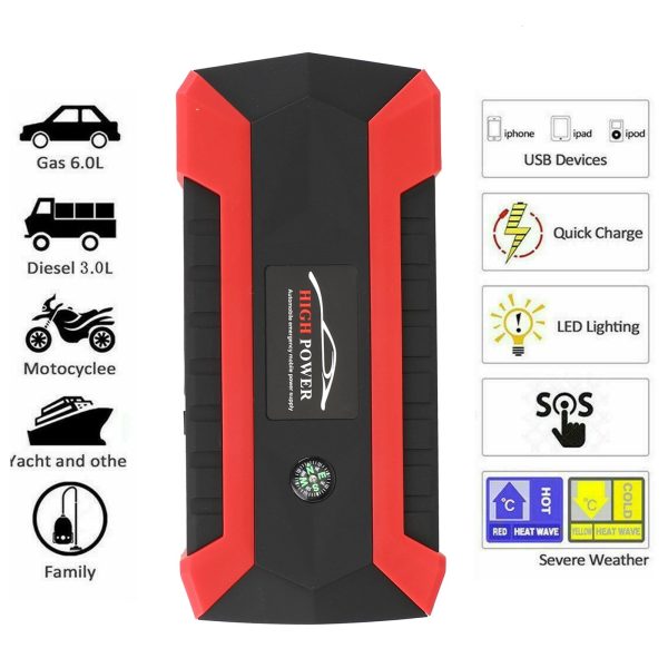 89800mAh 12V Car Jump Starter 4USB Charger Emergency Battery Power Bank Kit - Image 6