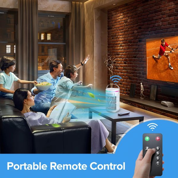 Portable Air Conditioners with Remote 1400ml Evaporative Cooler 3 Speeds USB Personal Conditioner 7 LED Light Portable AC for Room Kitchen Office Desk Bedroom Camping - Image 8