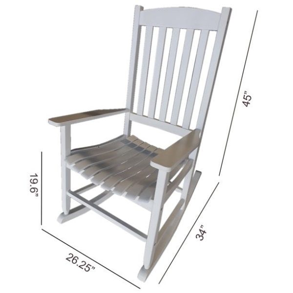 Mainstays Outdoor Wood Porch Rocking Chair， White Color， Weather Resistant Finish💝 Last Day For Clearance - Image 5