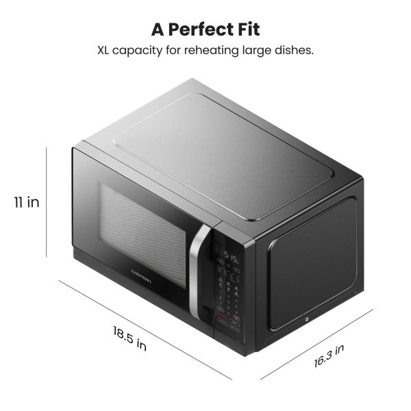 Chefman MicroCrisp 0.8 cu. ft. Microwave and Convection Oven 1800W – Black, New - Image 9