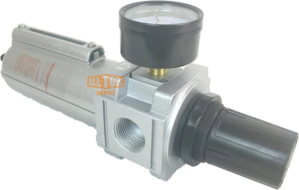 NPT HEAVY DUTY Compressed Air In Line Filter Regulator Combo Piggyback, Metal Bowl, 5 Micron , Adjustable From 7 To 175 PSI (AUTO DRAIN) - Image 4