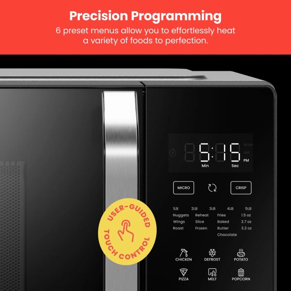 Chefman MicroCrisp 0.8 cu. ft. Microwave and Convection Oven 1800W – Black, New - Image 5