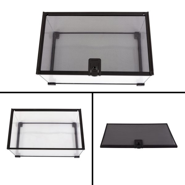 REPTI-ZOO Knock-Down Mini Glass Reptile Habitat, 360 Rotation, 14.5 gallon, Easy Assembly - Image 2