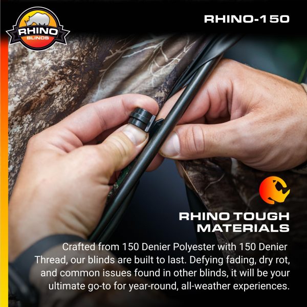 RHINO Blinds R150-RTE 3 Person Hunting Ground Blind, Realtree Edge - Image 4