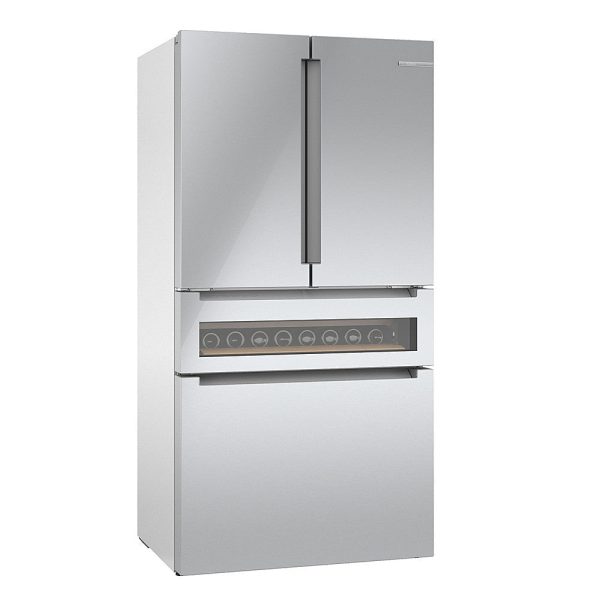 Bosch - 800 Series 20 Cu. Ft. 4-Door French Door Counter-Depth Smart Refrigerator with Beverage Cooler Drawer - Stainless steel - Image 2