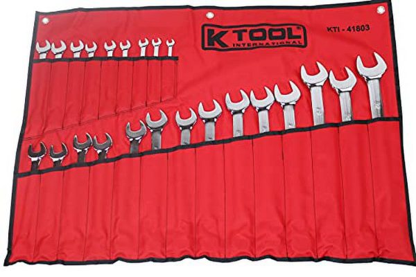 K Tool International 41803 Metric Combination Wrench Set for Garages, Repair Shops, and DIY, Chrome Plated, 12-point, Laser Engraved, Corrosion/Rust Resistant, 8-32mm Wrenches, 23-slot Sleeve - Image 2