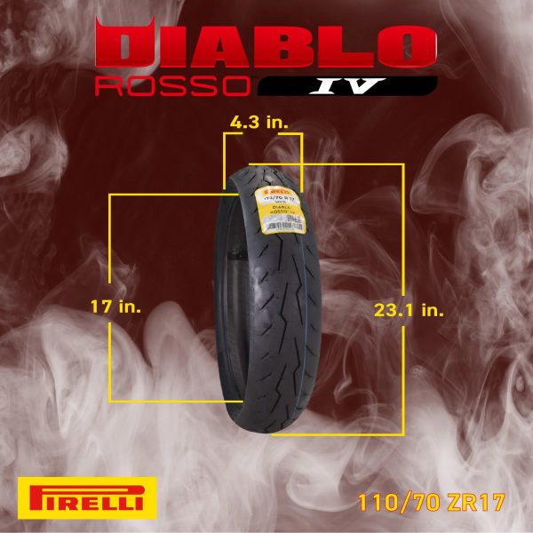 Pirelli Diablo Rosso IV Front 110/70ZR17 & Rear 190/55ZR17 Tires with Keychain - Image 2