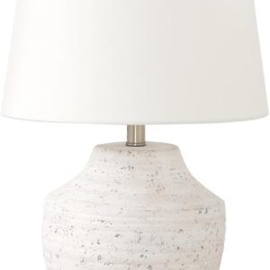 9730 LightingTable Lamp, Cream Concrete, Ivory/Cream Shade, Modern