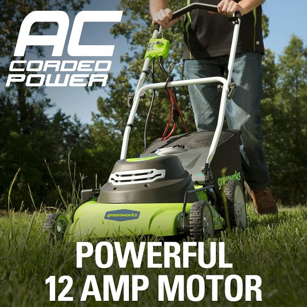 Greenworks 12 Amp 20-Inch 3-in-1Electric Corded Lawn Mower， 25022 - Image 11