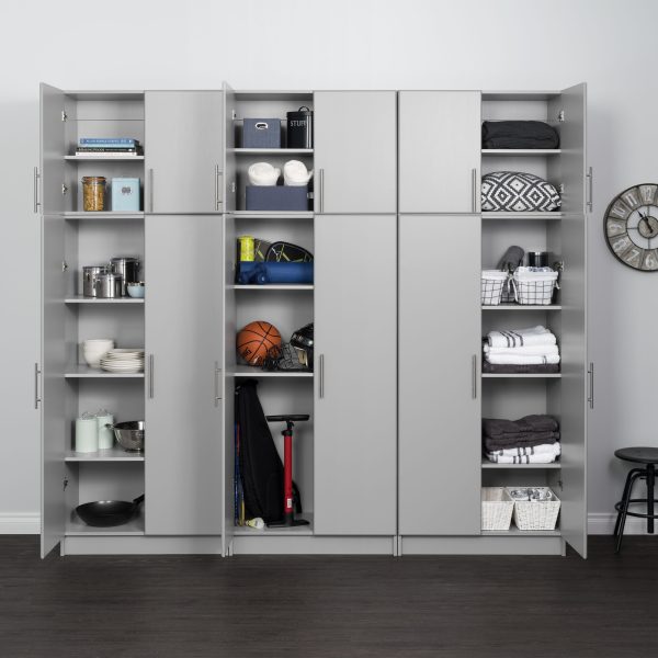Prepac Elite 2 Door Standing Storage Cabinet， Light Gray - Image 7