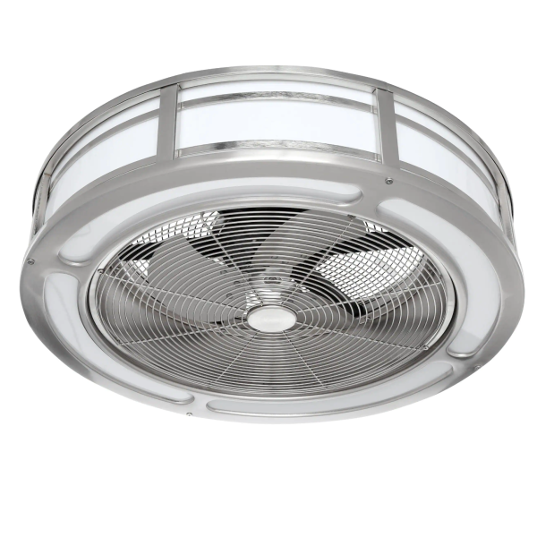 Home Decorators Collection Brette II 23 in. LED Indoor/Outdoor Brushed Nickel Ceiling Fan with Light and Remote Control - Image 2