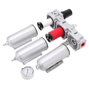 Air Drying System 3 Stage Air Drying System Heavy Duty Aluminum Alloy Industrial Compressed Air Particulate Filter Dryer with Metal Bowl 3/4in NPT Automatic Drain