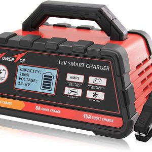 Towertop 12V 2/8/15A Smart Battery Charger/Maintainer Fully Automatic with Winter Mode