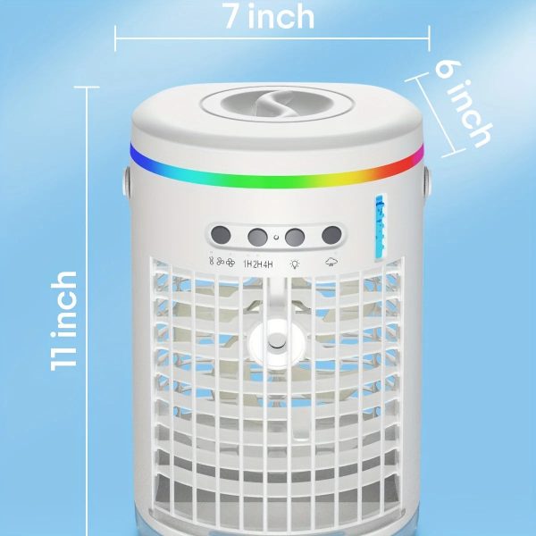 Portable Air Conditioners with Remote 1400ml Evaporative Cooler 3 Speeds USB Personal Conditioner 7 LED Light Portable AC for Room Kitchen Office Desk Bedroom Camping - Image 3