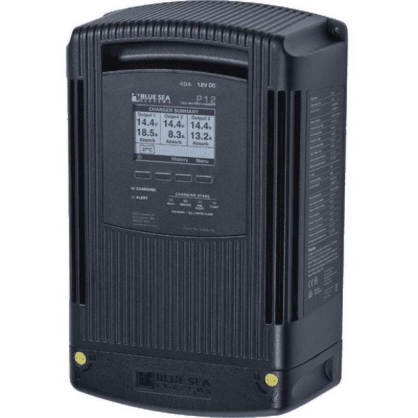 Blue Sea Systems P12 12V DC Four Stage, Three Output Dry Mount Battery Charger - Image 2