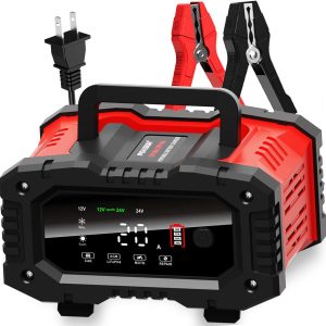20-Amp Car Battery Charger, 12V/20A and 24V/10A LiFePO4,Lead-Acid(AGM/Gel/SLA) Automatic Smart Trickle Charger Maintainer,Desulfator, 300W Fast Charging for Automotive Truck Motorcycle Lawn Mower Boat