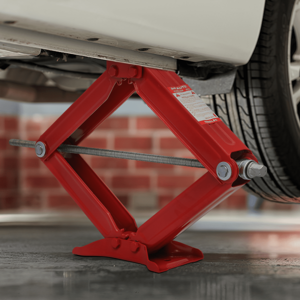 Magshion Set of 4 Heavy Duty Scissor Jack, 2.5 Ton 5000lbs Car Jack Tire Repair Tools Kit, RV Trailer Stabilizer Leveling Scissor Jacks with Handle, Red - Image 4