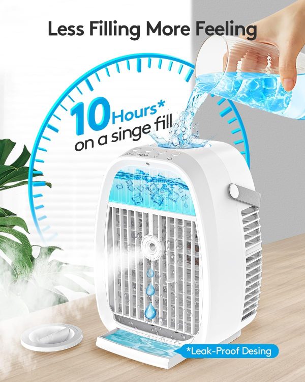 AI Portable Air Conditioners Fan, Evaporative Mini Air Cooler, Misting Humidifier Personal Air Cooler Cooling Fan with Large Water Tank 1000 ML for Home Room Office - Image 6