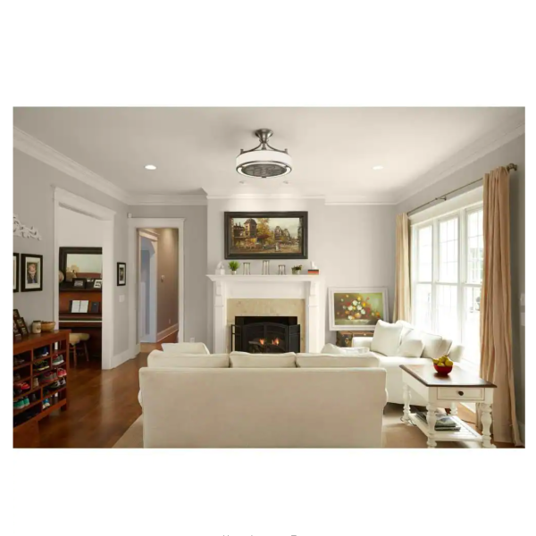 Home Decorators Collection Windara 22 in. LED Indoor/Covered Outdoor Brushed Nickel Ceiling Fan with Light Kit and Remote Control - Image 8
